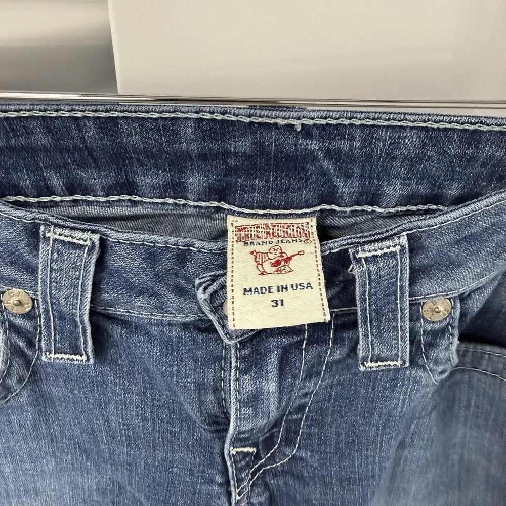 True‎ Religion Jeans 31x32 Blue Straight Bootcut USA Made Y2K Denim
